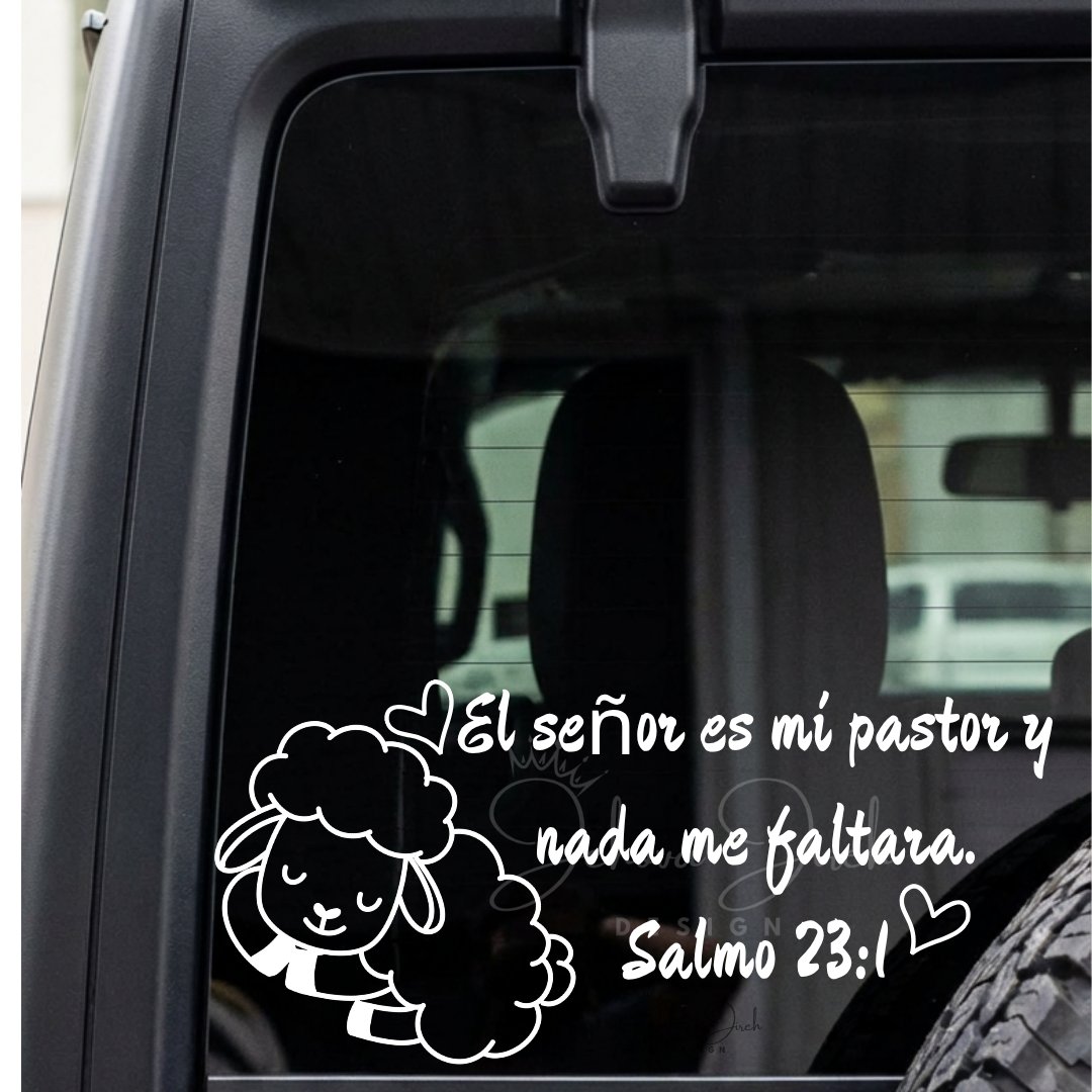 Jehová Es Mi Pastor Salmo 23:1 - Decal Cristiano