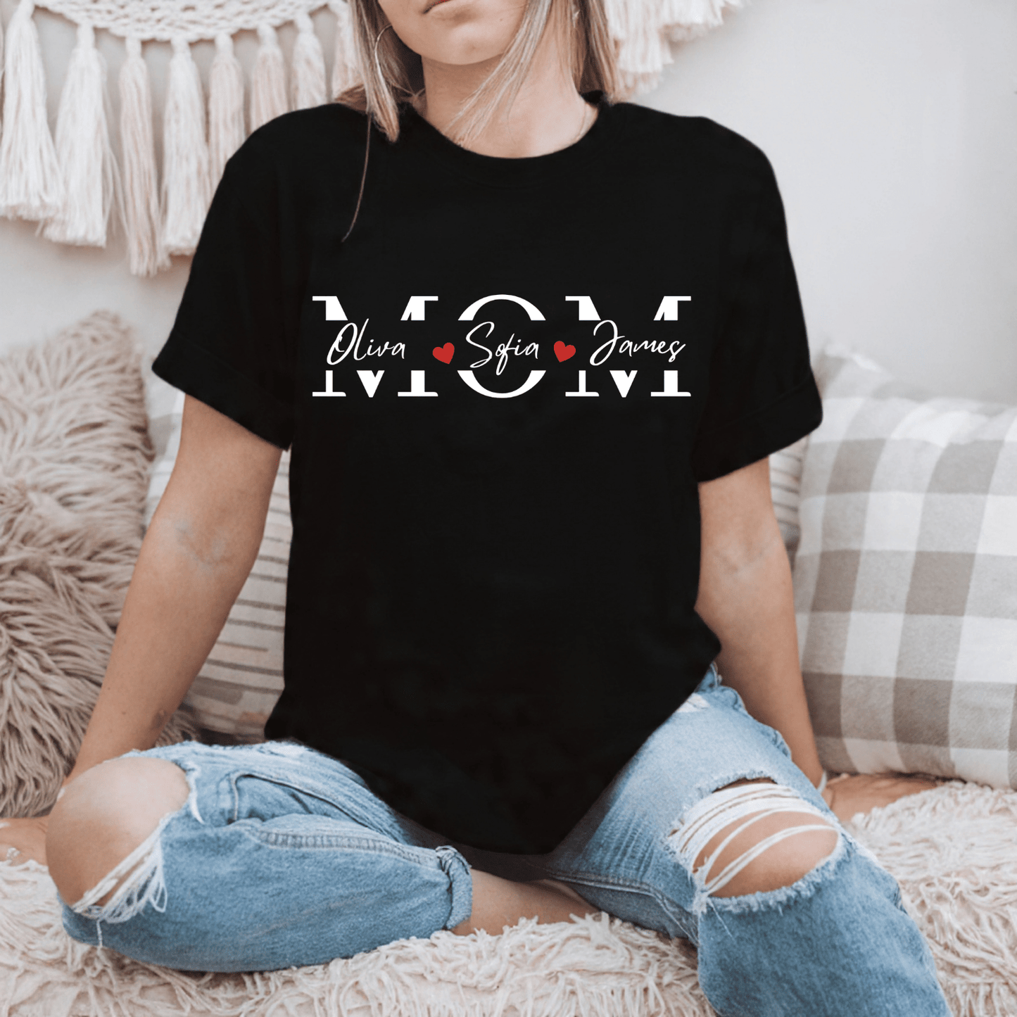 Custom Mom Name Shirt - Kids Names