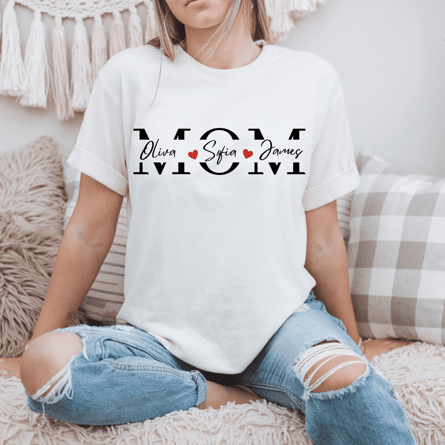 Custom Mom Name Shirt - Kids Names
