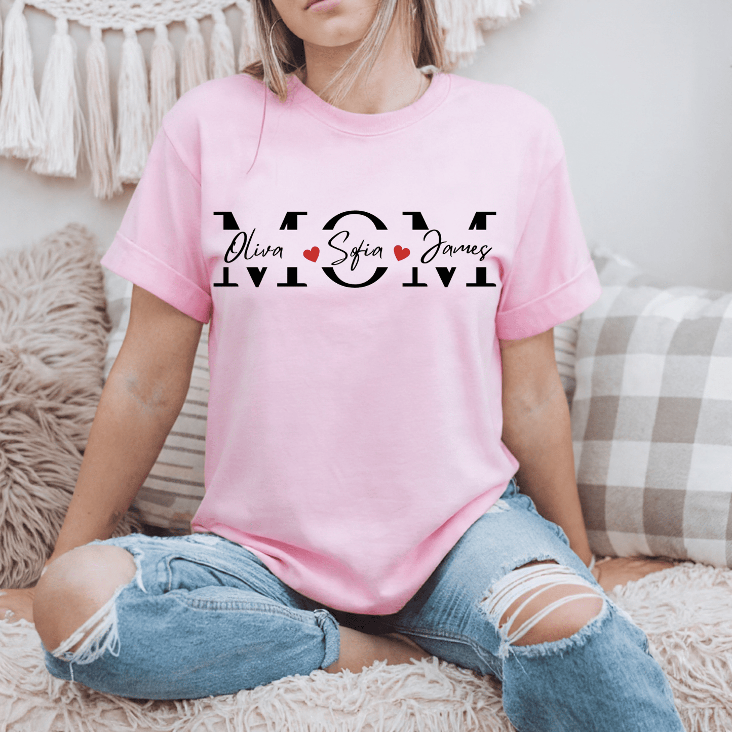 Custom Mom Name Shirt - Kids Names